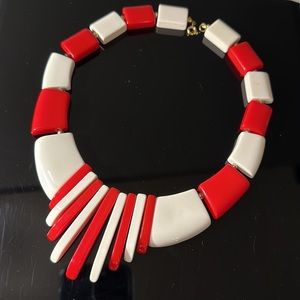 Necklace 1960, Plastic Red White